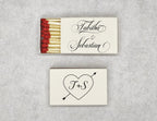 Personalized Wedding Matchboxes with Vintage Heart Arrow Motif - Front View Product Showcase