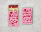 Personalized Valentines Day matchboxes with Valentine Squad design - front view