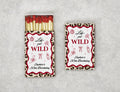 Personalized leopard print 30th birthday matchboxes with Lets Get Wild design - front view