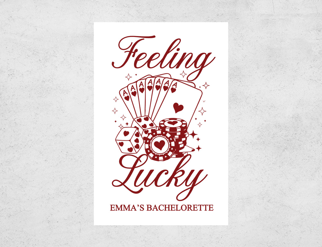 Personalized Bachelorette Matchboxes - Feeling Lucky Custom Name Design