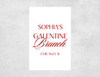 Galentines Day matchboxes with colored matches and cocktail design