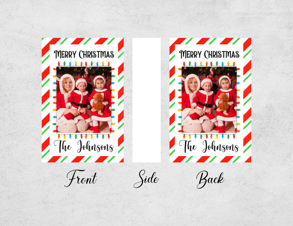 Personalized Christmas Matchboxes - Merry Christmas Custom Photo & Family Name Design