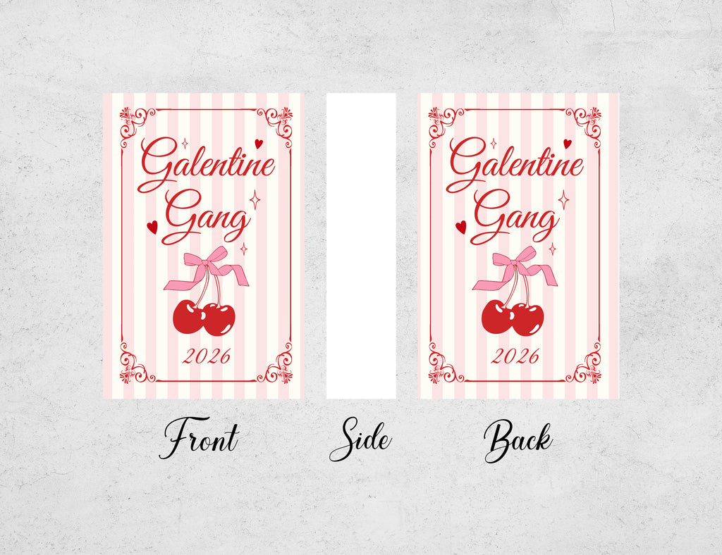 Personalized Galentine's Day Matchboxes - Cherry 'Galentine Gang' Design for Besties
