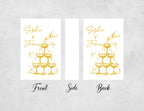 Champagne Tower matchboxes side view with custom names