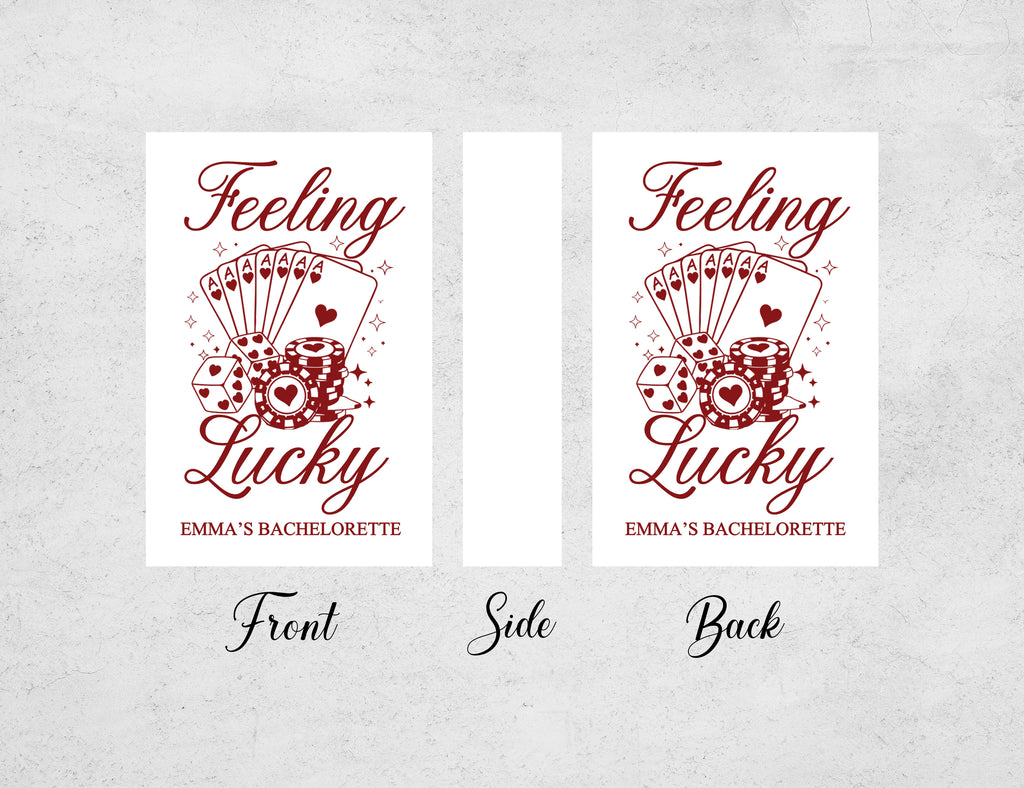 Personalized Bachelorette Matchboxes - Feeling Lucky Custom Name Design