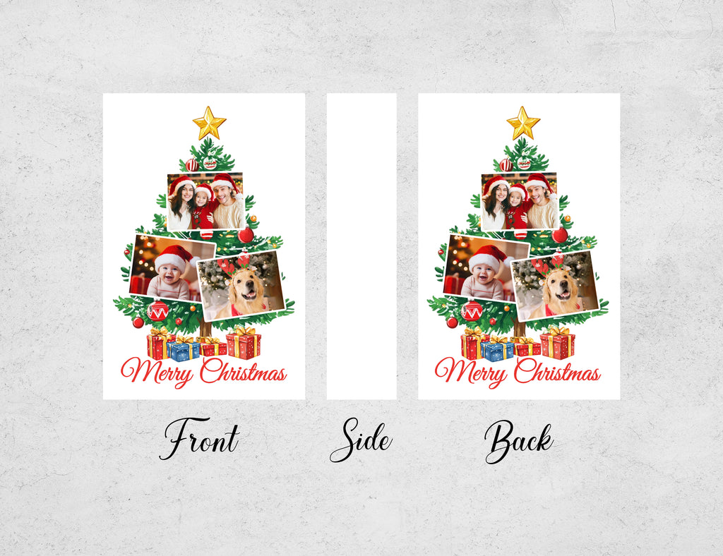 Personalized Christmas Matchboxes - Christmas Tree Photo Collage Custom Family Photos Design