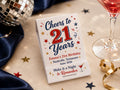Personalized 21st Birthday Matchbooks - Front view product showcase with custom design