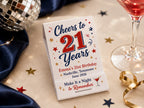 Personalized 21st Birthday Matchbooks - Front view product showcase with custom design