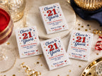 Personalized 21st Birthday Matchbooks - Opened view with 20 matches and custom printing inside
