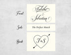 Personalized Wedding Matchboxes with Vintage Heart Arrow Motif - Lifestyle Setting Display