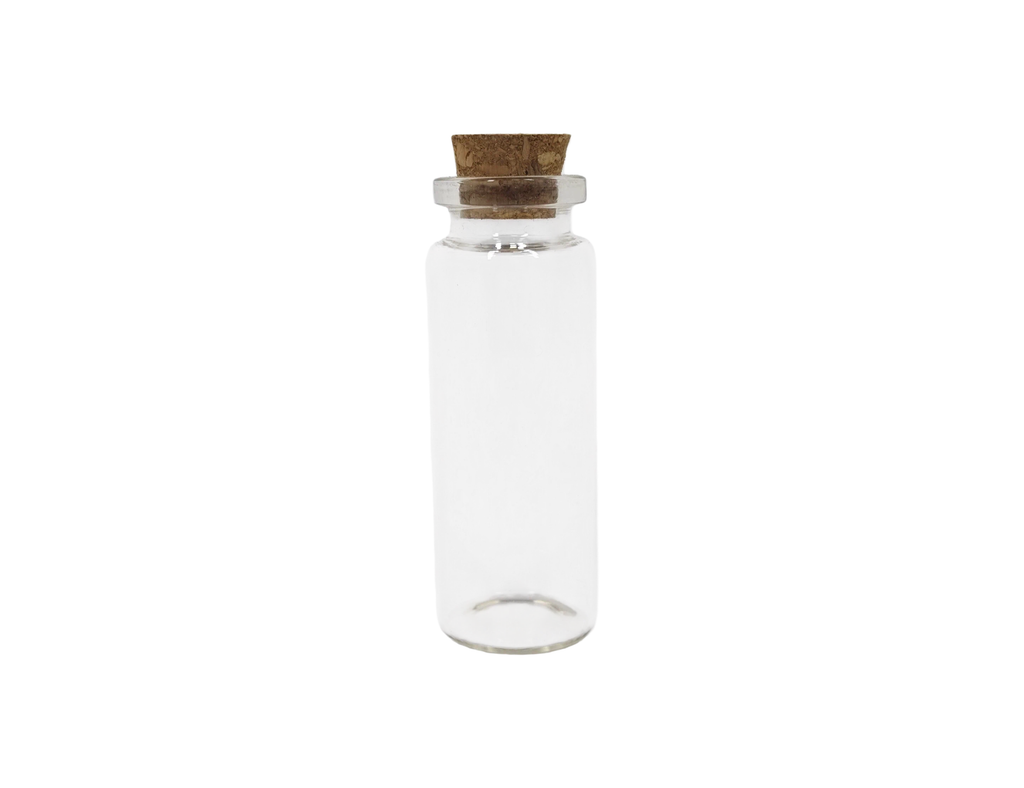 Personalized short slim glass match bottle with UV customization - front view