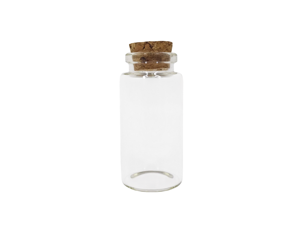 Personalized short wide glass match bottle with UV customization - front view