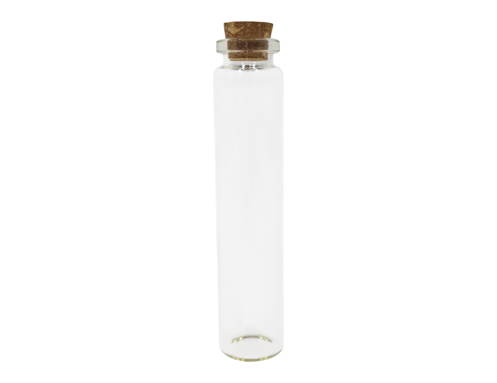 Personalized tall slim glass match bottle with long matches - front view