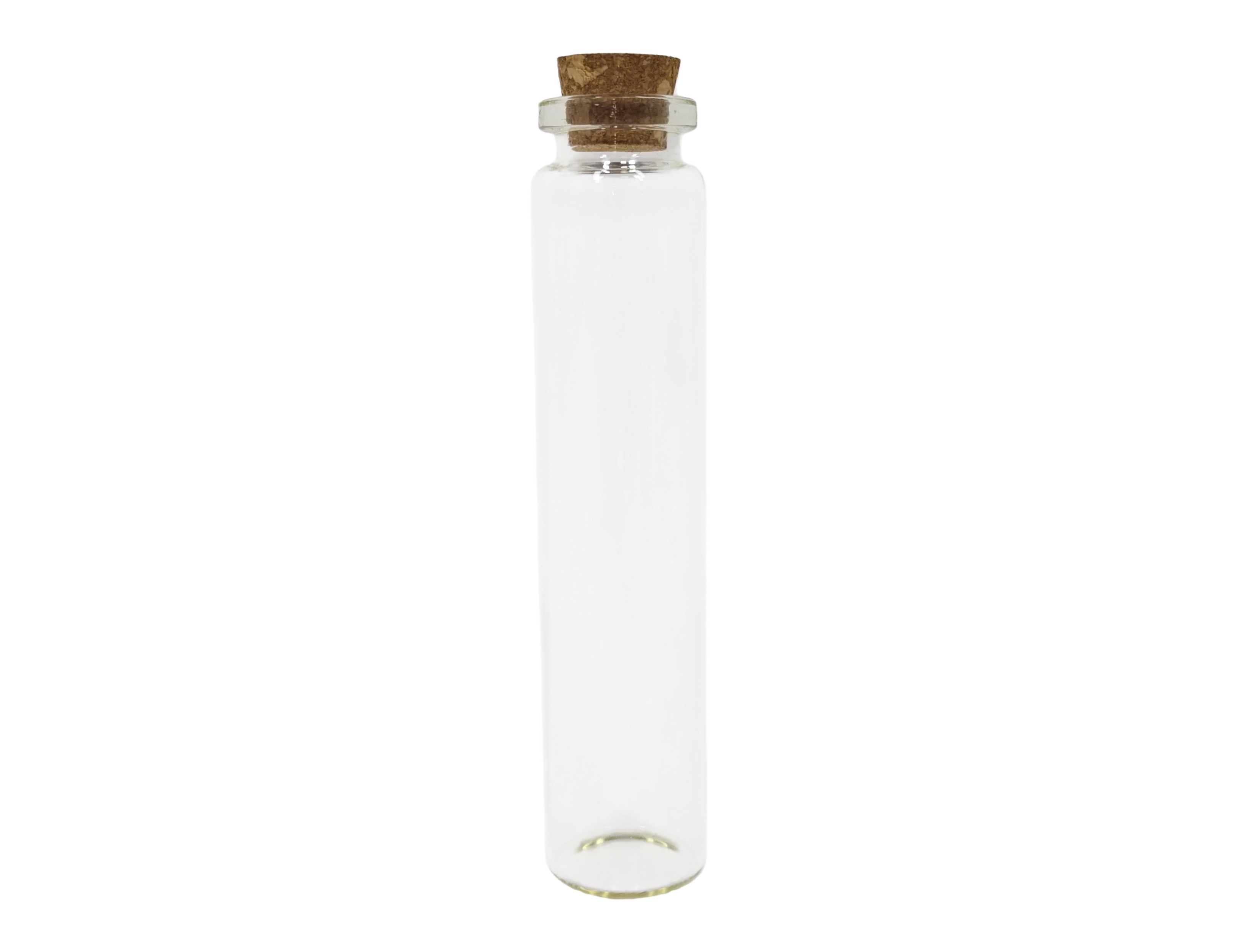 Personalized tall slim glass match bottle with long matches - front view