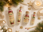 Personalized Christmas Glass Bottle Matches - Custom Holiday Favors