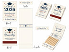 Personalized Graduation Matchbooks - Close-up detail of custom names and date design