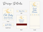 Personalized Baby Shower Matchbooks - Close-up detail of custom names and date design