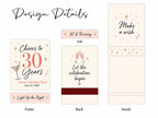 Personalized 30th Birthday Matchbooks - Close-up detail of custom names and date design