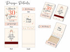 Personalized 30th Birthday Matchbooks - Lifestyle display showing table setting decoration