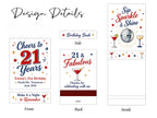 Personalized 21st Birthday Matchbooks - Close-up detail of custom names and date design