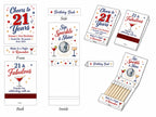 Personalized 21st Birthday Matchbooks - Lifestyle display showing table setting decoration
