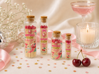 Glass bottle matches with colored matches inside
