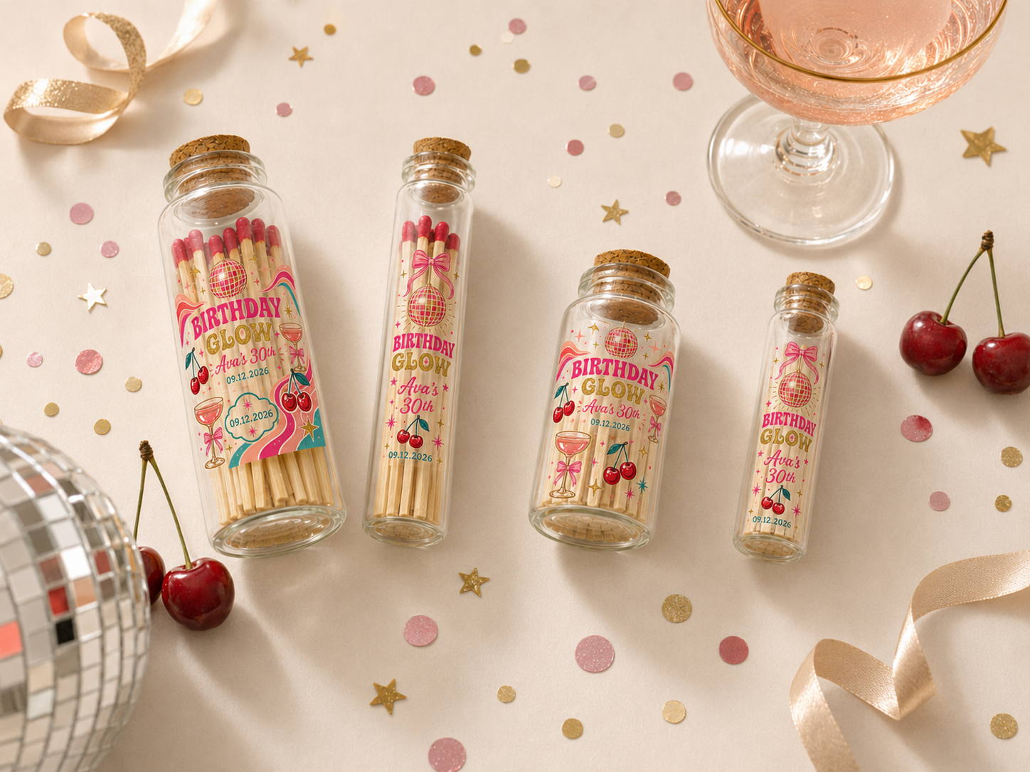 Elegant glass bottle with cork stopper