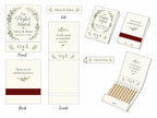 Personalized Wedding Matchbooks - Lifestyle display showing elegant wedding favor table setup