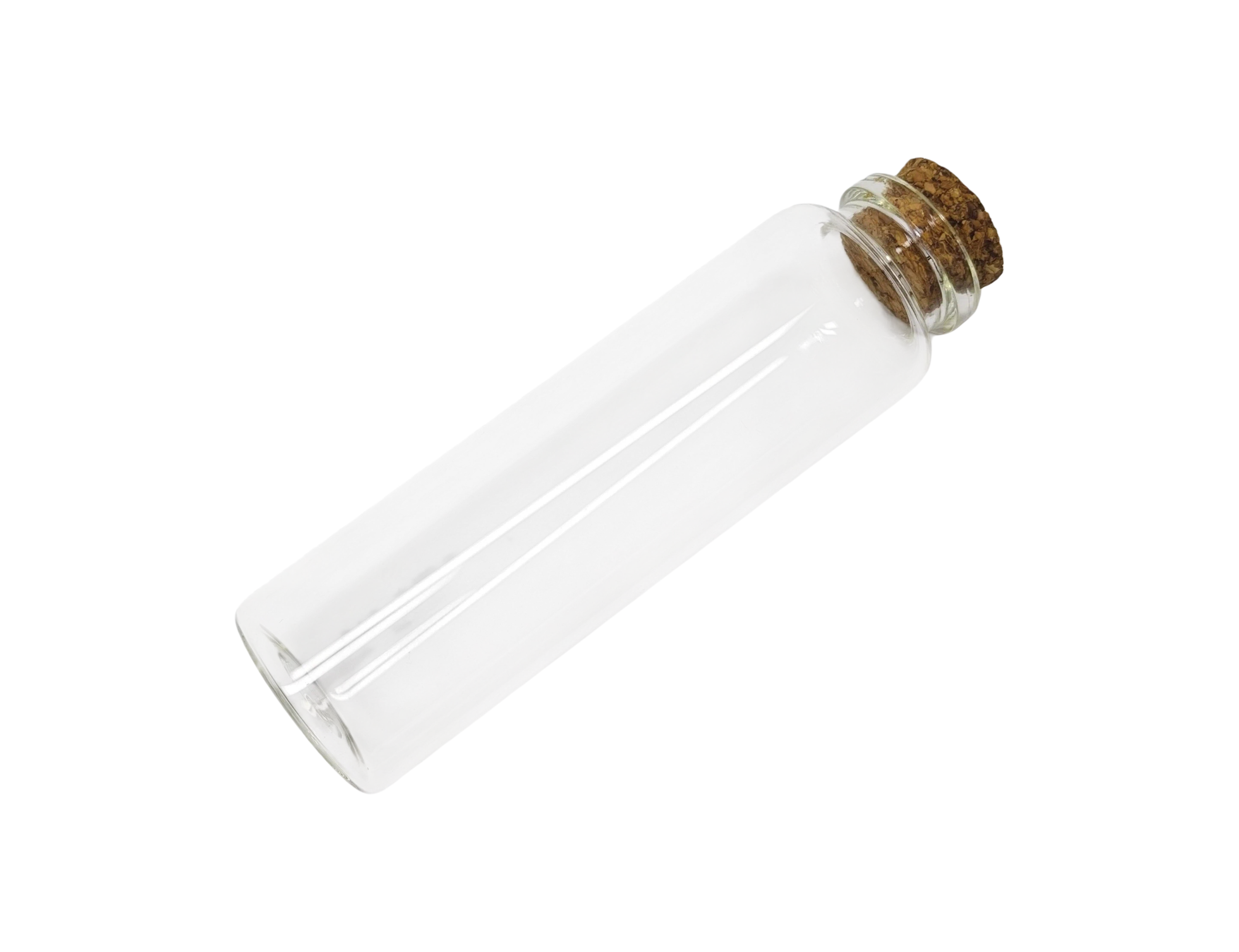 Tall wide glass match bottle side view with custom design premium size
