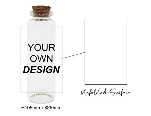 Custom Bottled Matches 30mm x 105mm front view