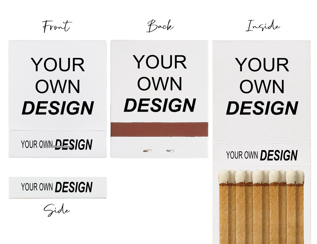 Design your own full-surface custom matchbook with inside design - front cover view
